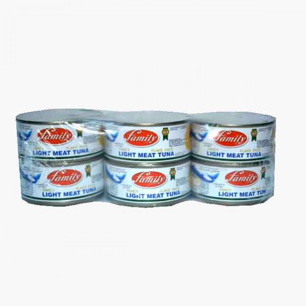 FAMILY LIGHT MEAT TUNA FLAKES 185GM 5+1 FREE لحم تونا فلاكس عائلة 185جرام5+1