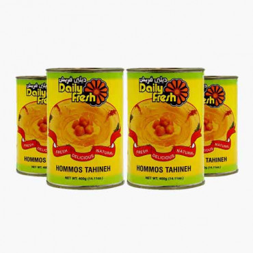 DAILY FRESH HOMMOS TAHINA 4X400GM هموس بالطحينة دايلي فراش 4×400جرام