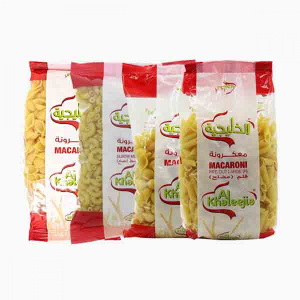 AL KHALEEJIA MACARONI ASTD 4X400GM معكرونة الخليجية 4×400جرام