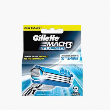 GILLETTE MACH3 TURBO CATRIDGE 2S جيليت شفرات الحلاقة2 حبة 