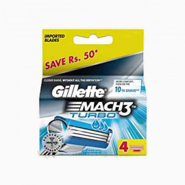 GILLETTE MACH3 TURBO CATRIDGE 4S جيليت شفرات الحلاقة  ماك 3  4 حبات