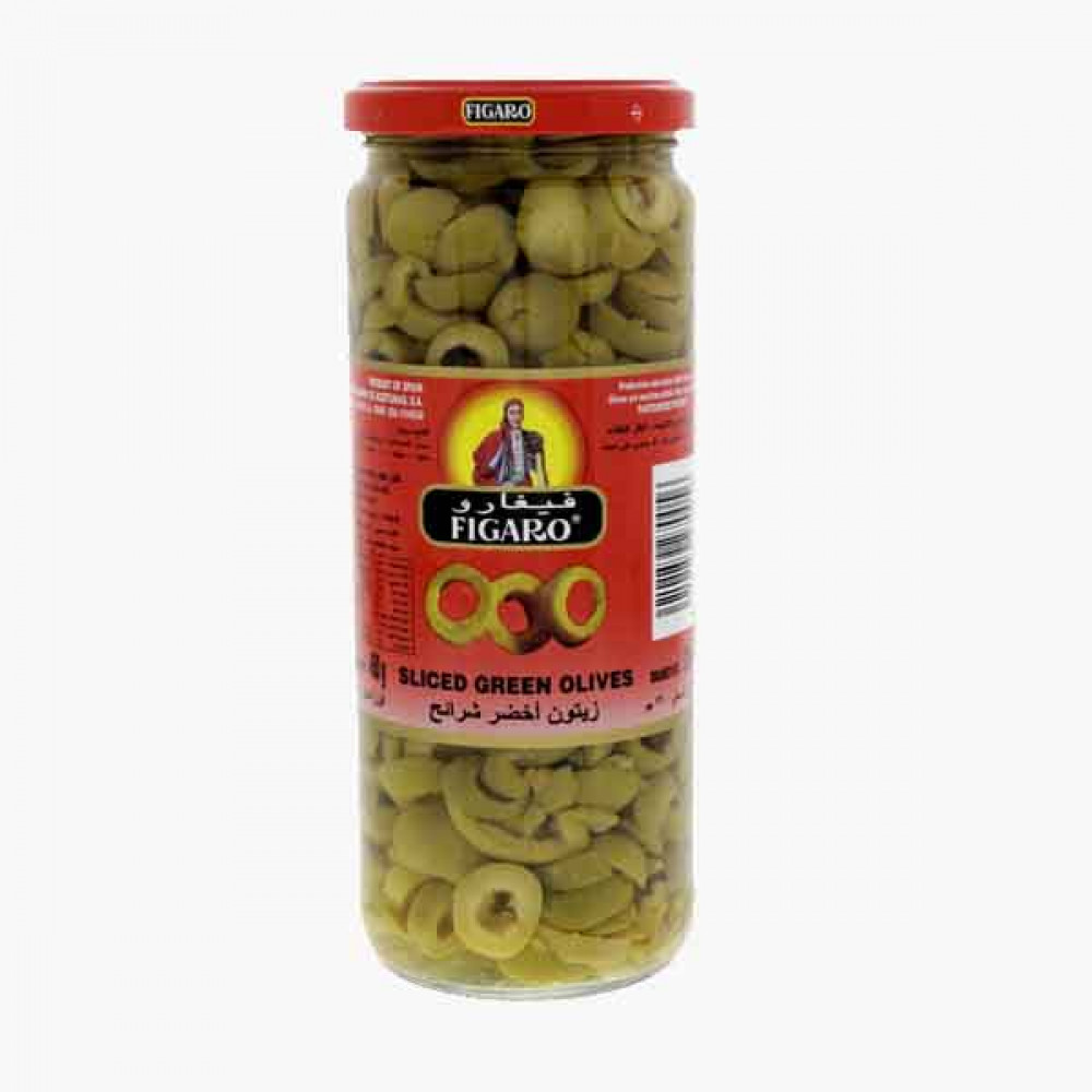 FIGARO SLICED GREEN OLIVE 2X230GM زيتون اخضر فيجارو 2×230جرام