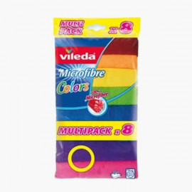 VILEDA MICRO FIBRE COLORS APC 8 PCS قماش تنظيف ملون فيليدا 8 حبات