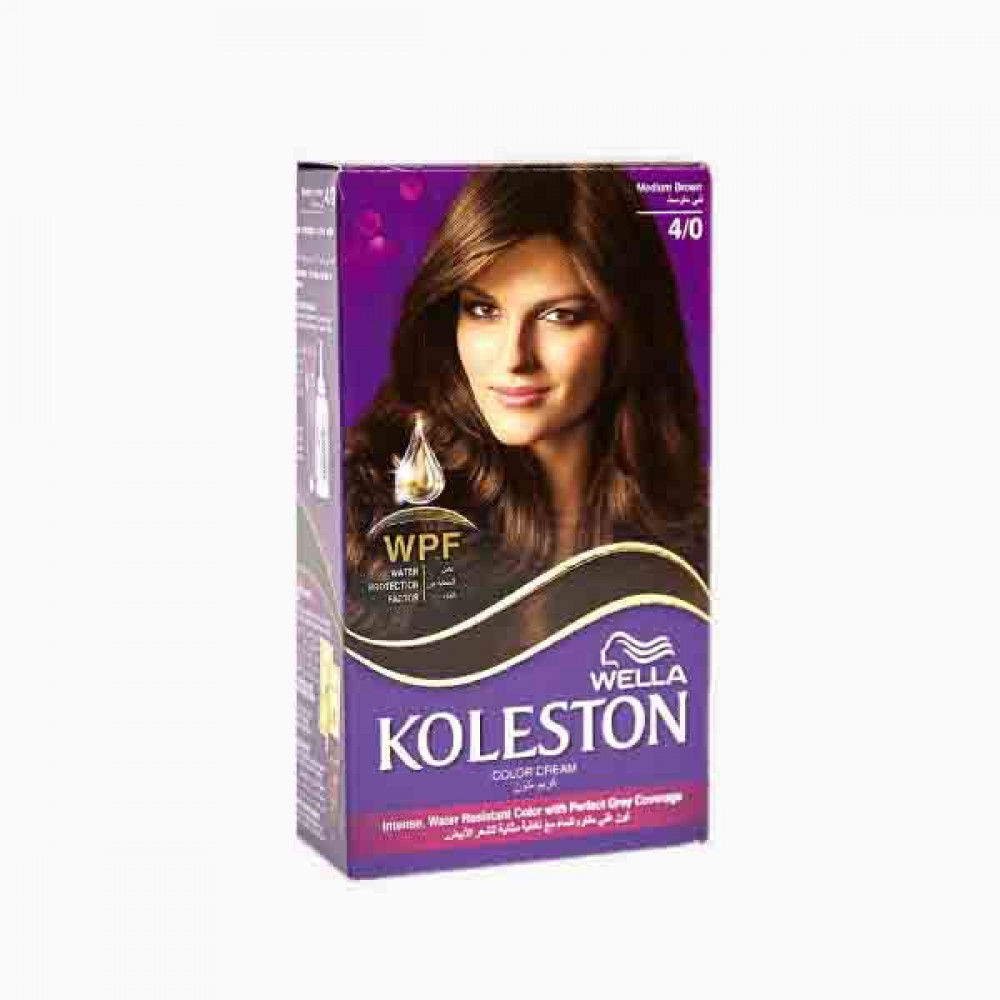 KOLESTON KIT  4/0  MEDIUM BROWNS 110ML كوليستون صبغة الشعر بني متوسط 4/0