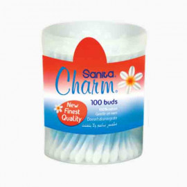 SANITA EAR BUDS CHARM RND S BOX 100'S سانتيا شارم اعواد القطن للاذن /علبة صغيرة 100 حبة