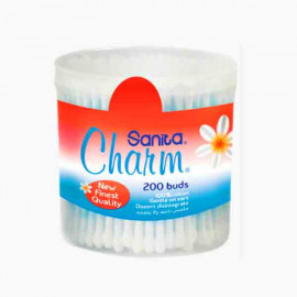 SANITA EAR BUDS CHARMD RAND L BOX 200'S سانيتا شارم اعواد القطن للاذن 200 حبة