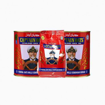 CAPTAIN OATS - TIN 2X500GM+ 1 POUCH شوفان كابتين علبة2×500 جرام+1 كيس