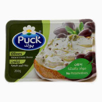 PUCK CREAM CHEESE TUBS OLIVES 200GM بوك جبنة كريمة..