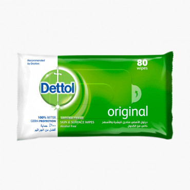 DETTOL AB WIPES 80S ديتول مناديل مضادة للحبوب 80 حبة 