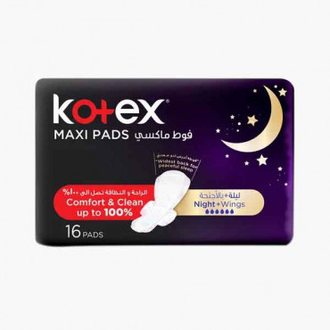 KOTEX MAXI NIGHTTIME 16'S فوط ماكسي الليل 