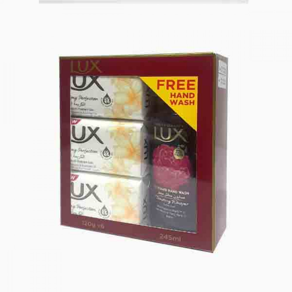 LUX PW BAR FLW 6X120G+ HW FREE لوكس صابون تنظيف الجسم 6*120 جرام 