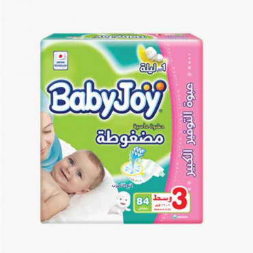 BABY JOY GIANT PACK MEDIUM NO.3 84'S حفاضات وسط بيبي جوي 84 حبة 