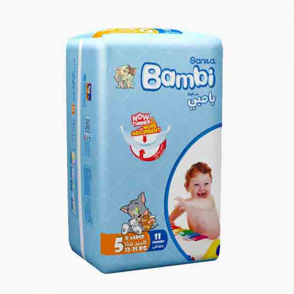 SANITA BAMBI L DIAPER REGULAR 13S سانيتا بامبي حفاض للاطفال / رجيلار كبيرة 13 حبة 