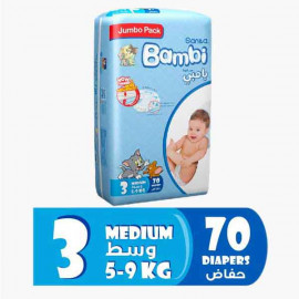 SANITA BAMBI M DIAPER JUMBO 70" سانتيا حفاضات  بامبي69 حبة
