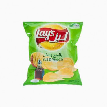 LAYS CHIPS SALT & VINEGAR 48 GM بطاطس ليز بالملح و الخل 48 غم 