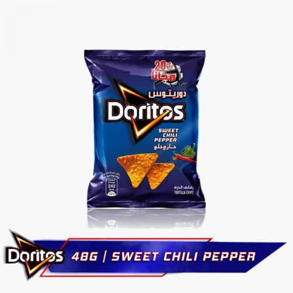 DORITOS SWEET CHILLI PEPPER 48GM فلفل حلو دوريتوس40جرام