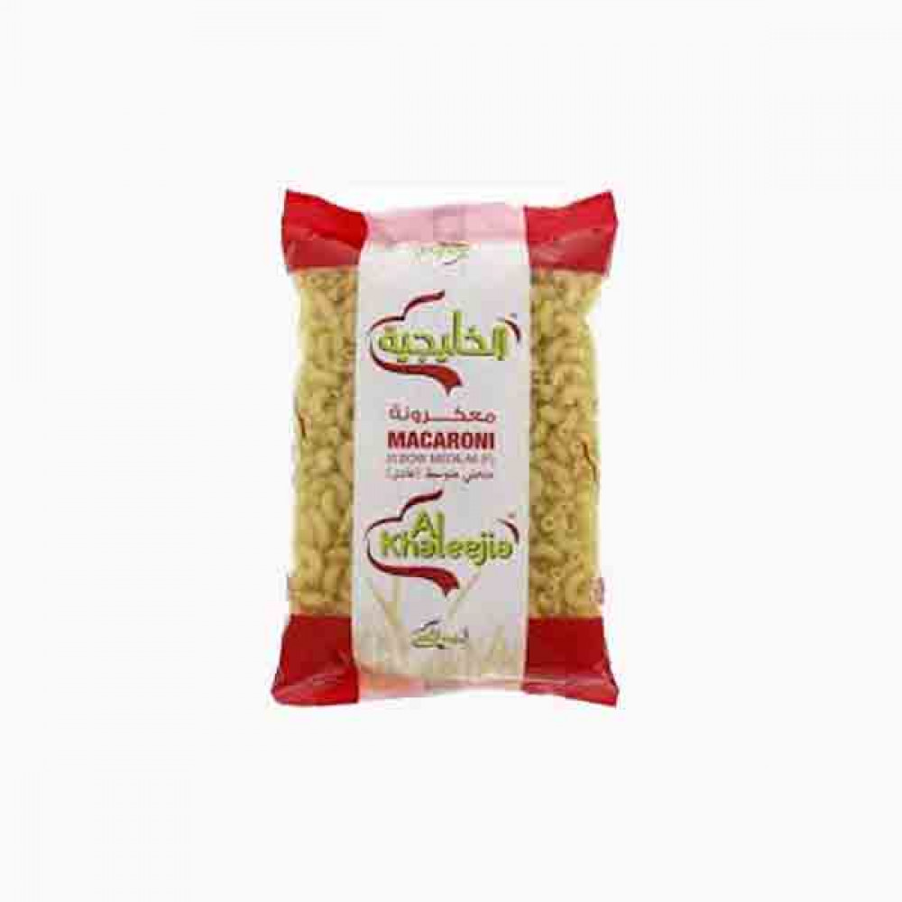 AL KHALEEJIA MACARONI ELBOW MED RIBBED #729-R 400GM معكرونة يلبو الخليجية#7294  400جرام