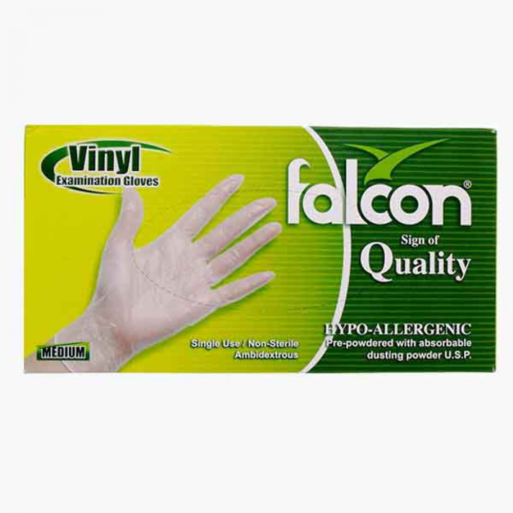 FALCON VINYL GLOVES MEDIUM 0