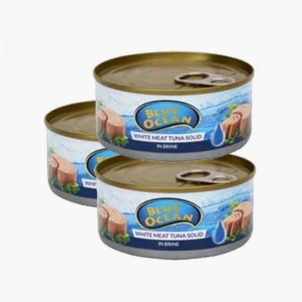 BLUE OCEAN TUNA FISH SOLID SPRING WATER 3X160 GM OFFER تونا سمك المحيط الازرق