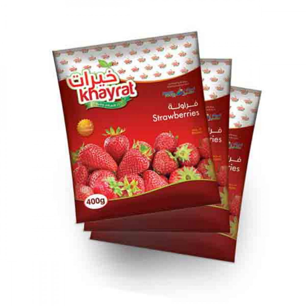 KHAYRAT FROZEN STRAWBERRY 3X400GM فراولة مجمد خيرات 3×400جرام