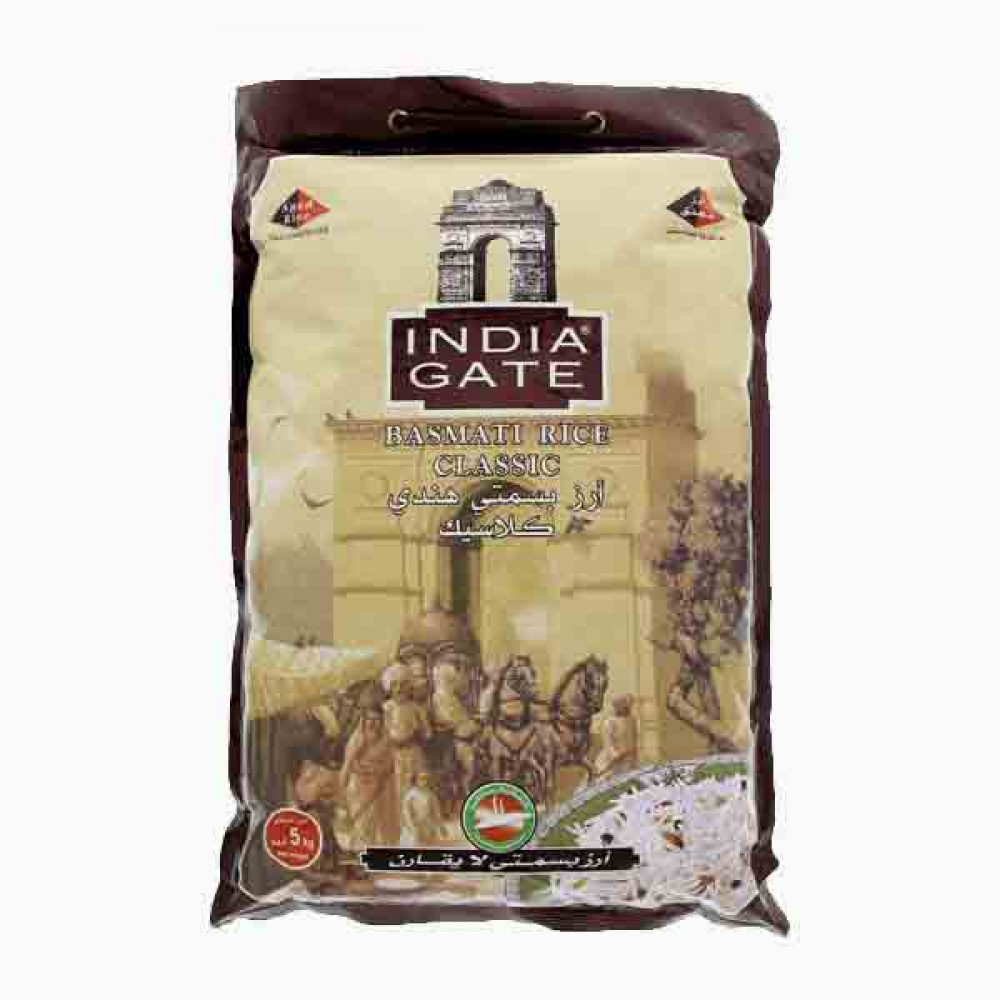 INDIA GATE BASMATI RICE CLASSIC 5KG ارز بسمتي باب كلاسيك5كجم