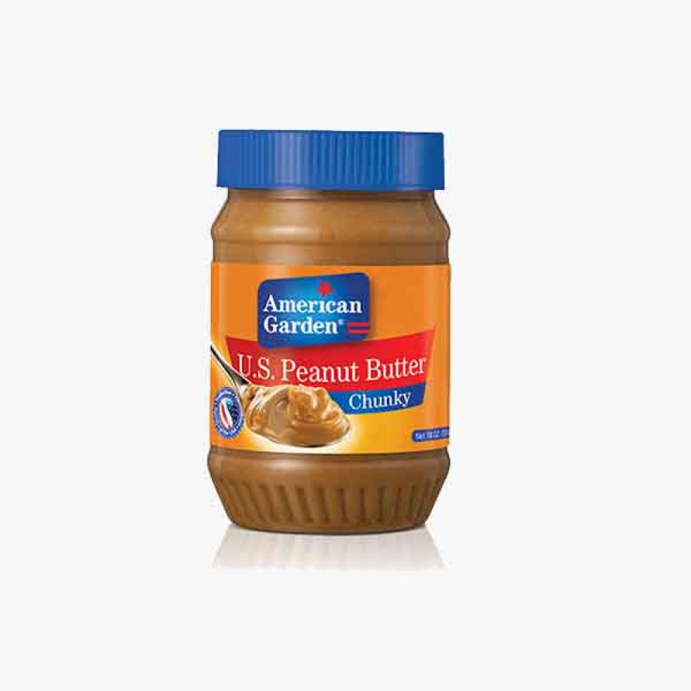 AMERICAN GARDEN PEANUT BUTTER CHUNKY 12 OZ زبدة فول سوداني حديقة امريكان12از