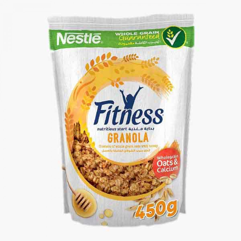 NESTLE FITNESS GRANOLA HONEY CEREAL BAG 450GM نستل فيتنس كييس جرانولا بالعسل