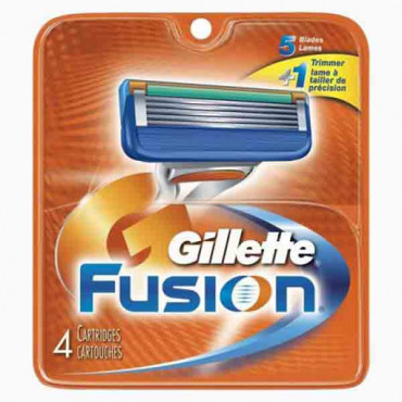 GILLETTE FUSION MANUAL BLADES 4'S جيليت شفرات الحلاقة فيوجن 4 حبات 