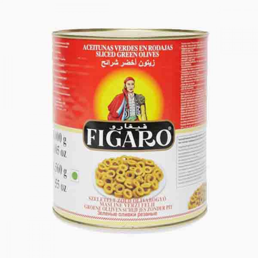 FIGARO SLICED OLIVES GREEN 1.5 KG زيتون اخضر شرائح فيجارو 1.5كجم