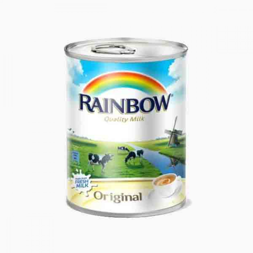 RAINBOW EVAPORATED MILK VITAMIN D 410GM رينبو حليب مع فيتامين دي 410 جرام