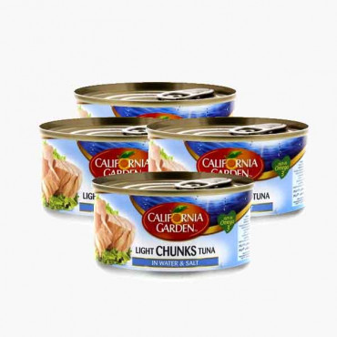 C/GARDEN LIGHT MEAT TUNA IN W/SALT 4X185GM لحم تونا لايت جاردن 4×185