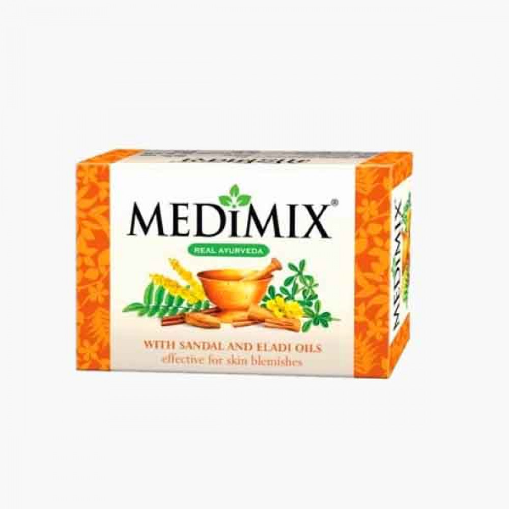 MEDIMIX SOAP WITH SANDAL OIL&ELADI OIL 125GM صابون ميديمكس بزيت الصندل 