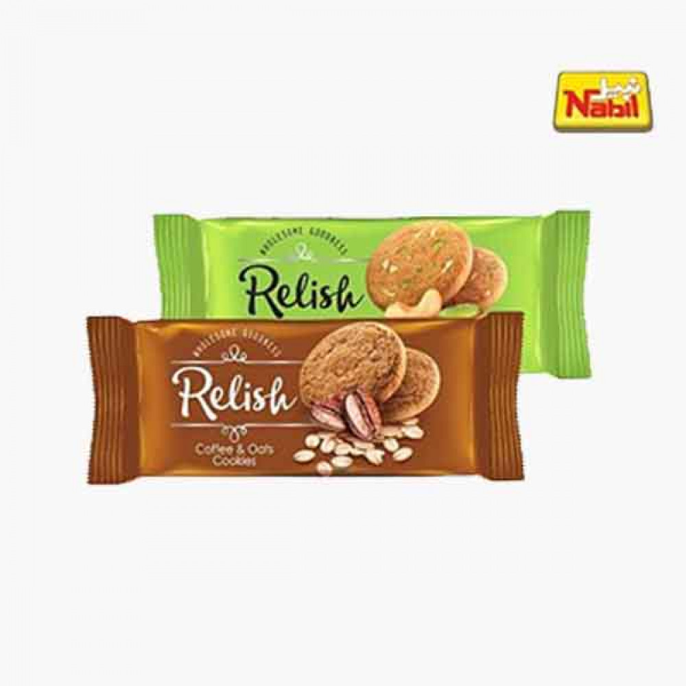 NABIL RELISH CASHEW &  ALMOND COOKIES 42 GM نبيل بسكويت الشوفان بطعم الكاجو والفستق 42 غم  