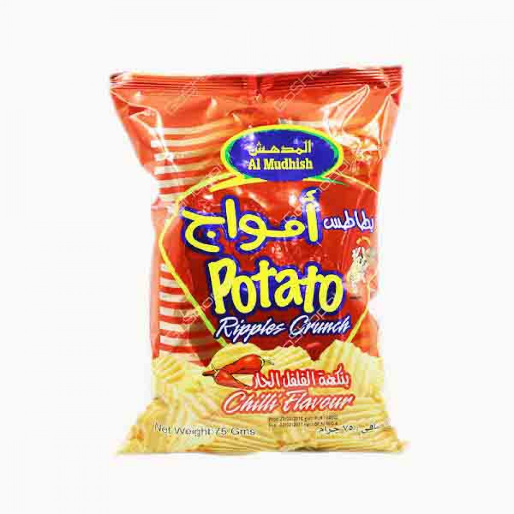 AL MUDHISH POTATO RIPPLE CRUNCH CHILLY 75GM بطاطس المدهش جبنة 30جرام