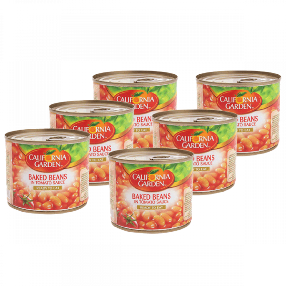 CALIFORNIA GARDEN BAKED BEANS 6X220GM S/PRICEفاصوليا مطبوخة حدائق كالفورنيا 6×220ج