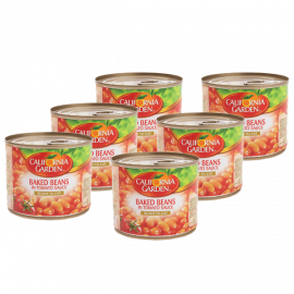 CALIFORNIA GARDEN BAKED BEANS 6X220GM S/PRICEفاصوليا مطبوخة حدائق كالفورنيا 6×220ج