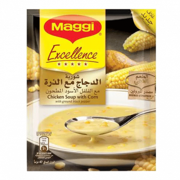 NESTLE MAGGI CHICKEN SOUP WITH CORN 47 GMشوربة الدجاج مع الذرة ماجي نيستيل47جرام